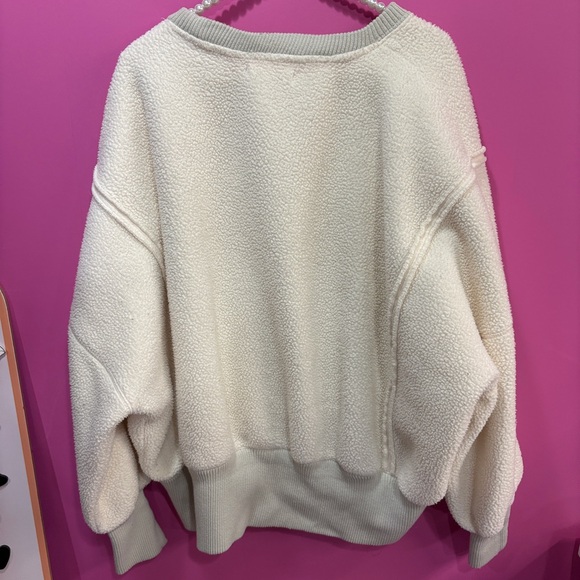 Free People Cozy Camden Cream white fuzzy sherpa sweater - Picture 5 of 5